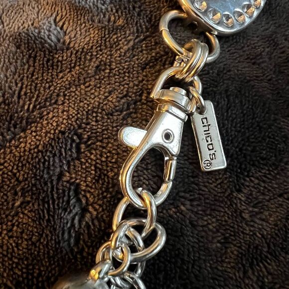 Chico's Silver Belt with Elegant Chain Links - Picture 2 of 6